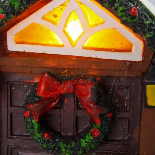 Világítós karácsonyi ajtó dekoráció - LED-es ünnepi dísz