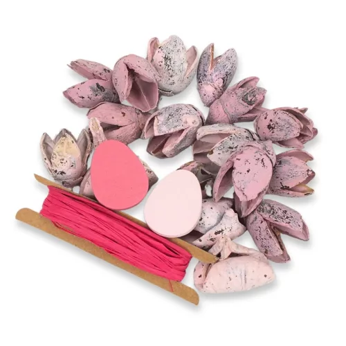 Kikelet terméscsomag raffiával - Rózsaszín