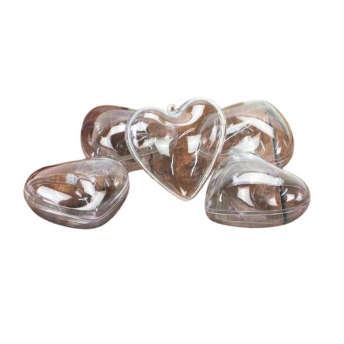 Szív forma szétválasztható műanyag 10cm 5db/cs