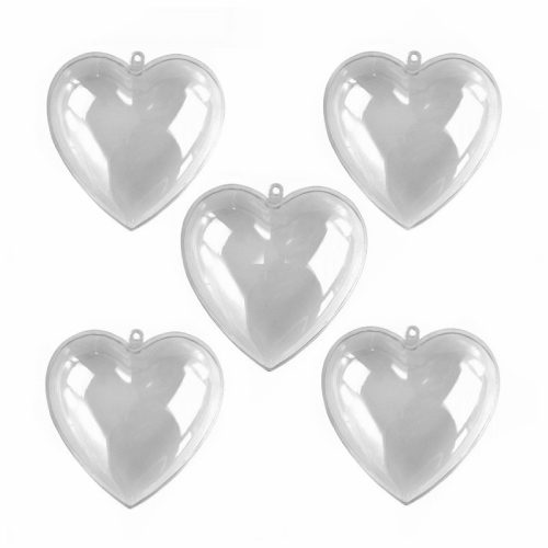 Szív forma szétválasztható műanyag 8cm 5db/csomag