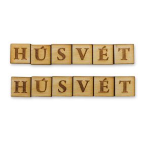 Natúr fa négyzetek - HÚSVÉT felirattal 2szett/csomag