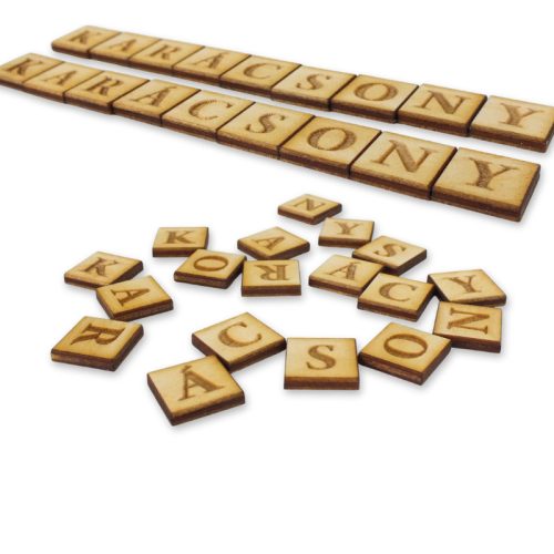 Natúr fa négyzetek - KARÁCSONY felirattal 2szett/csomag