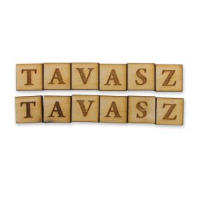 Natúr fa négyzetek - TAVASZ felirattal 2szett/csomag