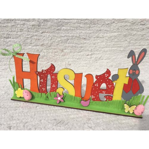 Natúr fa - Húsvét felirat talppal 16x34cm