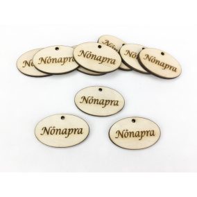   Natúr fa - "Nőnapra" ovál tábla 4cm 10db/csomag