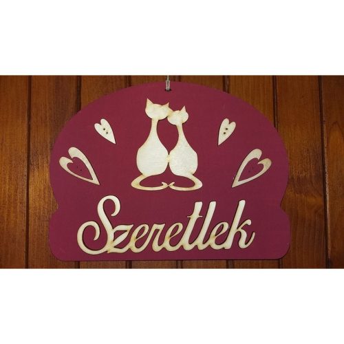 Natúr fa - "Szeretlek" felirat 15cm 2db/csomag