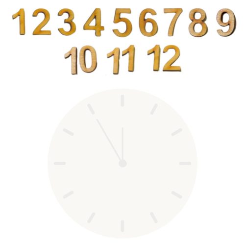 Natúr fa - Számok óralaphoz 2cm 15db/csomag