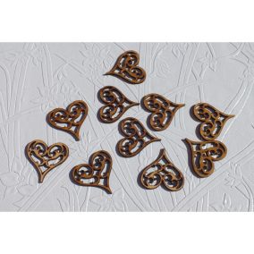 Vintage szív 4x4cm 10db/csomag