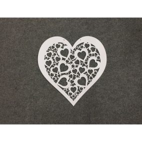 Fa áttört szív  fehér 40cm