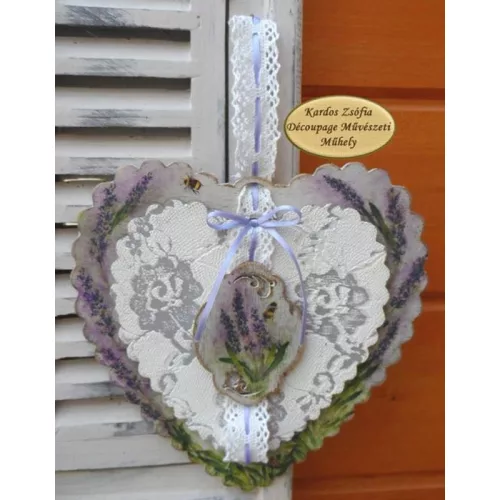 Natúr fa - Fodros szív nagy 19,5cm