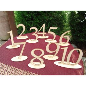 Natúr fa - Asztalszám 1-10-ig 15cm 10db/csomag