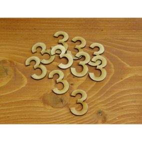 Natúr fa - Számok 3-as 3cm 10db/csomag