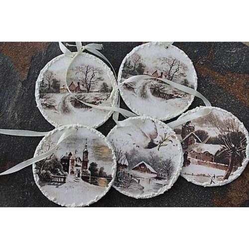 Fa kör lap lyukkal natúr 9cm 5db/csomag