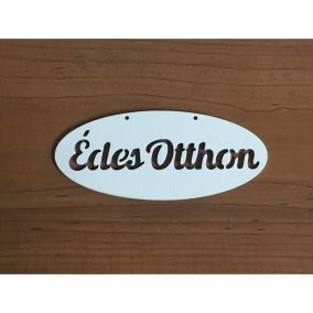 "Édes otthon" áttört ovál táblák  fehér