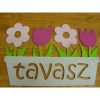 Natúr fa - "Tavasz" tábla virágládás 32cm