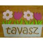 Natúr fa - "Tavasz" tábla virágládás 32cm