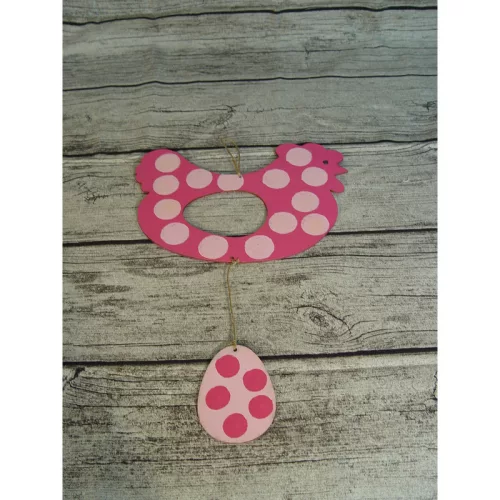 Natúr fa - Tyúk tojással 18x25cm