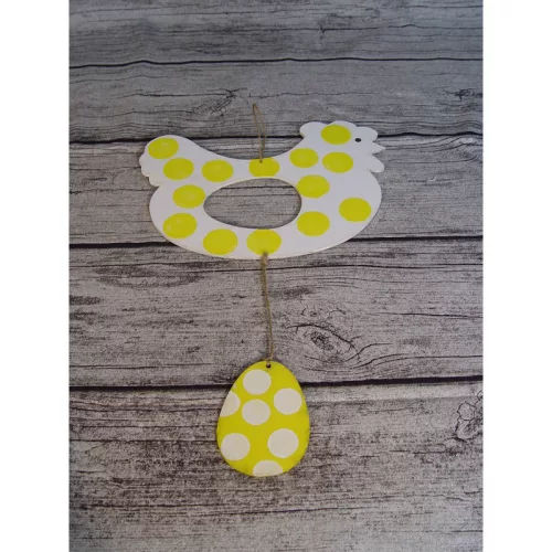 Natúr fa - Tyúk tojással 18x25cm