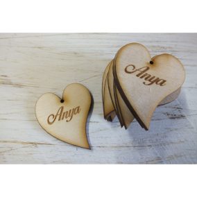   Natúr fa - "Anya" gravírozott szív 5cm 10db/csomag