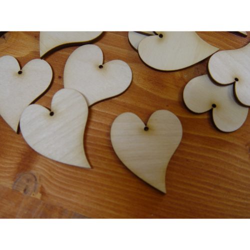Natúr fa - Francia szív 4,5cm 10db/csomag