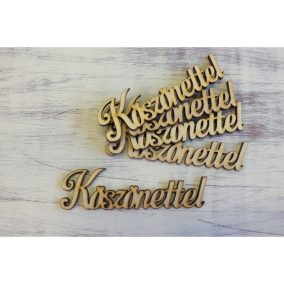   Natúr fa - "Köszönettel" felirat 9,5cm 5db/csomag