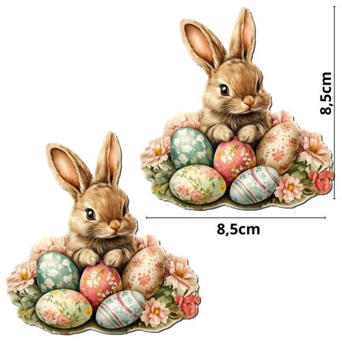 Nyomtatott dekorkarton - Húsvéti nyuszi tojásokkal 2db/csomag