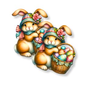 Nyomtatott dekorkarton - Kalapos nyuszkó 2db/csomag