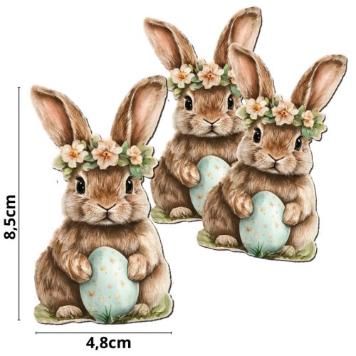 Nyomtatott dekorkarton - Nyuszkó kék tojással 3db/csomag