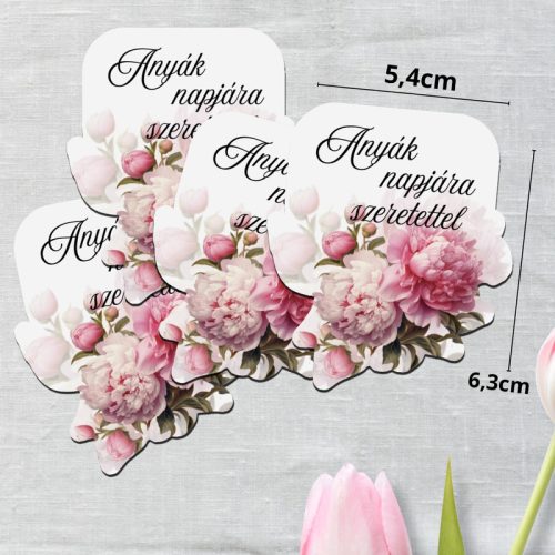 Nyomtatott dekorkarton - Anyák napjára .. virágos tábla - rsz 4db/csomag