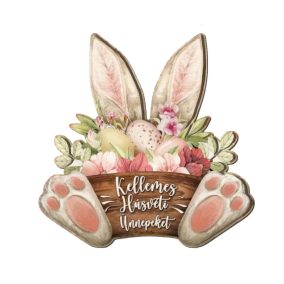Nyomtatott dekorkarton - Nyuszi tappancsos húsvéti kosár