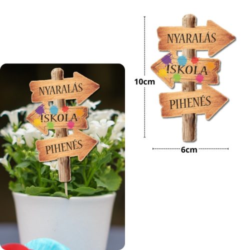 Nyomtatott dekorkarton - Iskola nyári szünet útjelzők 2db/csomag