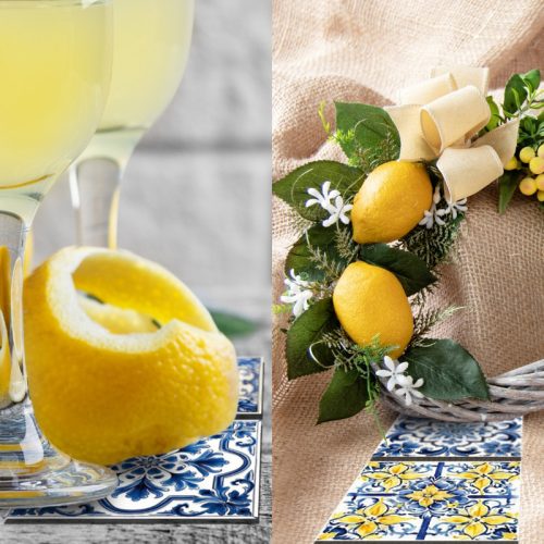 Nyomtatott dekorkarton - Mediterrán csempe minta 6x6cm 4db/csomag