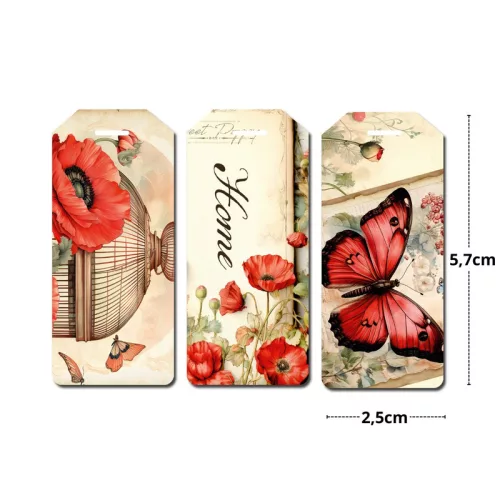 Nyomtatott dekorkarton - Pipacsos biléták 6db/csomag