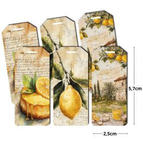 Nyomtatott dekorkarton - Citromos biléták 6db/csomag