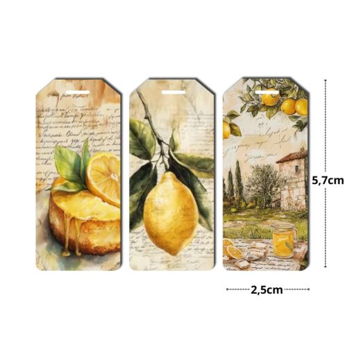 Nyomtatott dekorkarton - Citromos biléták 6db/csomag