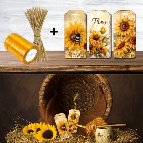 Nyomtatott dekorkarton - Napraforgós biléták 6db/csomag