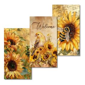 Nyomtatott dekorkarton - Napraforgós táblák 3db/csomag