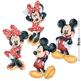   Nyomtatott dekorkarton - Mickey és Minnie - piros 4 féle 4db/csomag