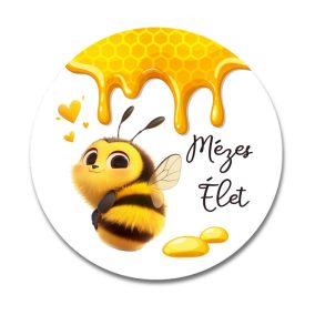 Nyomtatott fa tábla koszorú közép - Mézes élet 11,8cm