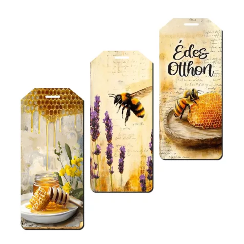 Nyomtatott dekorkarton - Méhecskés biléták 6db/csomag