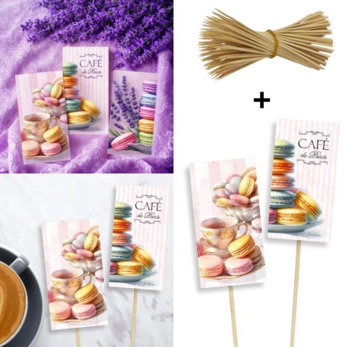 Nyomtatott dekorkarton - Macaronos táblák 3db/csomag