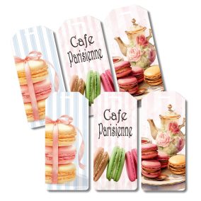 Nyomtatott dekorkarton - Macaronos biléták 6db/csomag