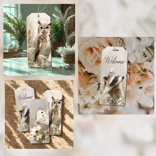 Nyomtatott dekorkarton - Erdei állatok biléták 6db/csomag