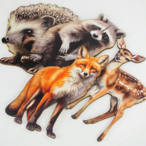 Nyomtatott dekorkarton - Őszi állatos válogatás (sünivel) 4db