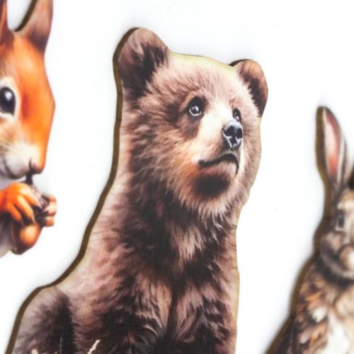 Nyomtatott dekorkarton - Őszi állatos válogatás (mókussal) 4db