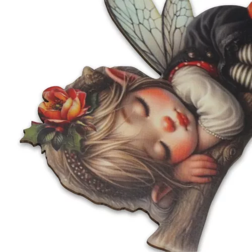 Nyomtatott dekorkarton - Alvó tündér 15x15,8cm