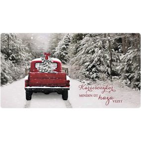 Nyomtatott fa tábla - Karácsonyi autós akasztós tábla