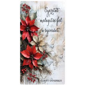 Nyomtatott fa tábla - Mikulásvirágos akasztós tábla