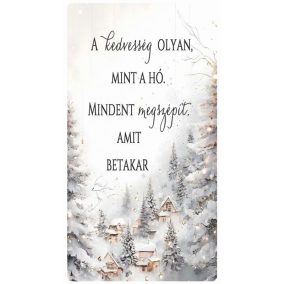 Nyomtatott fa tábla - Havas táj akasztós tábla