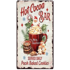 Nyomtatott fa tábla - Hot cocoa bar akasztós tábla